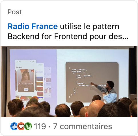Radio France utilise le pattern Backend for Frontend